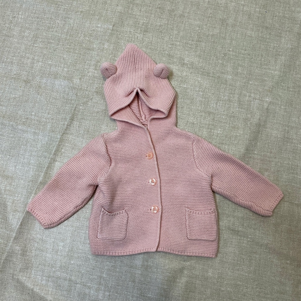 Baby Gap Pink Baby Bear Cardigan - 6-12 Months